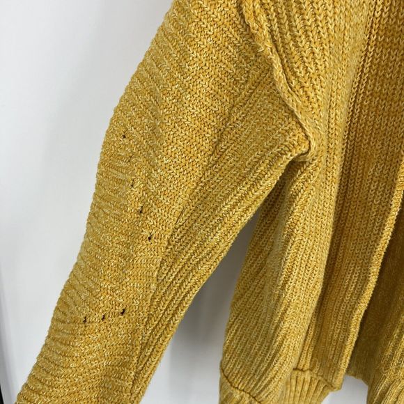 🍂🍁Free People 🤩 Oversized Sweater Womens Mustard Yellow High Hopes Cardigan🥰 - Picture 4 of 9